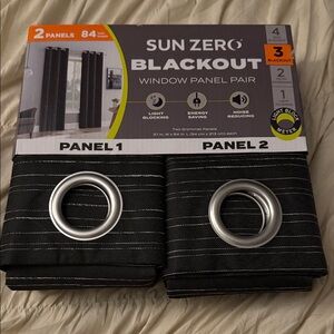 Sun Zero Blackout Window Panel Pair - Black